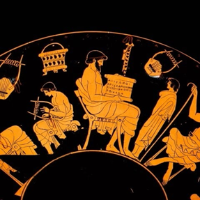 Depiction of Greek Education on Vase
